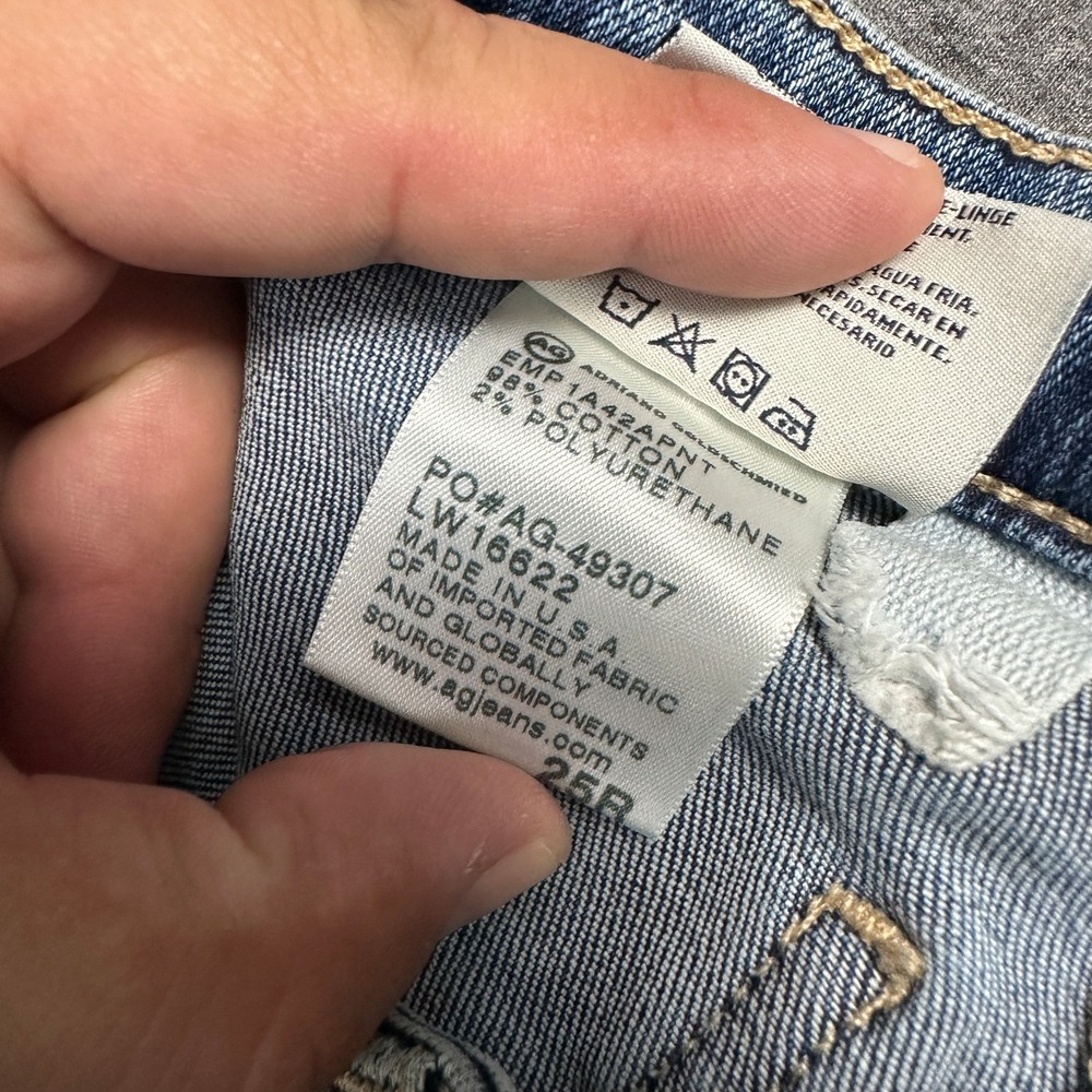 AG Anthropologie Vintage Stevie Ankle Button Up Jeans 25R Slim Straight Patch - Picture 4 of 11